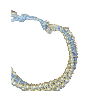Women's Banana Republic Light Blue Silver Beaded Cord Bracelet One Size
